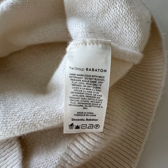 Aritzia Luxe Cashmere Format Turtleneck Heather Light Birch Medium - Picture 6 of 7